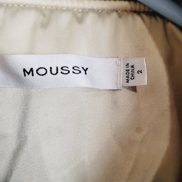 Moussy womens green MA-1 utility satin bomber jacket size medium - Picture 3 of 12